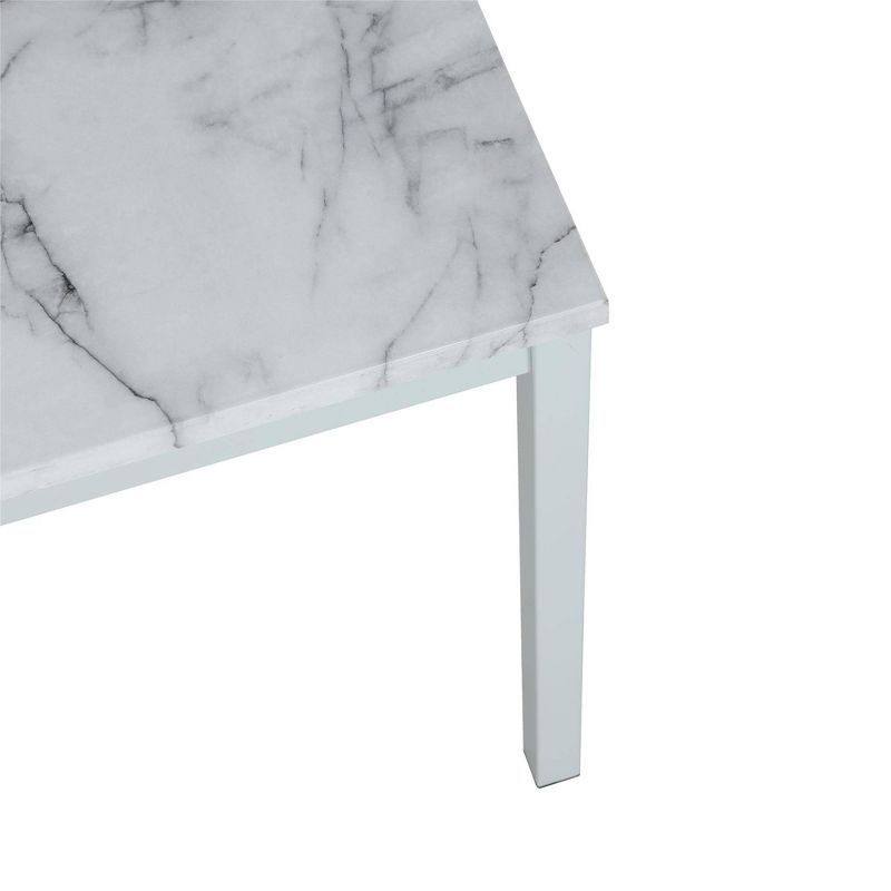 60" Greta Faux Marble Top Dining Table White - CosmoLiving by Cosmopolitan