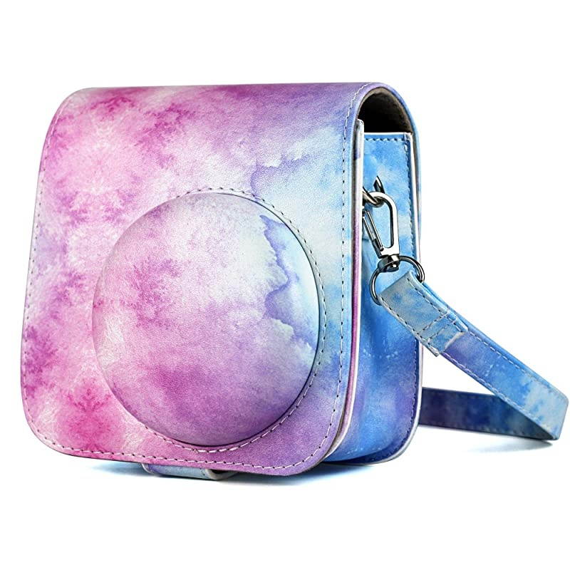 Instant Mini 11 Protective & Portable Case, Designed for Mini 11 Instant Camera Also Compatible with Mini 9, Mini 8 Instant Camera, with Adjustable Shoulder Strap. (Daisy Gypsophila)