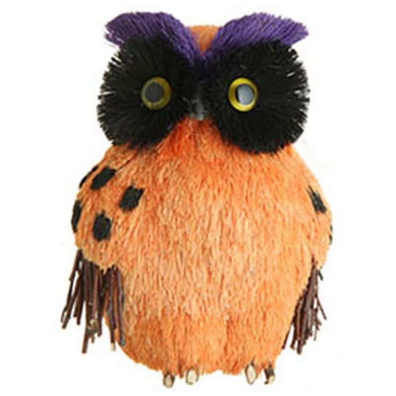 Raz Imports 6.5" Sisal Owl Halloween Decoration - Orange/Black
