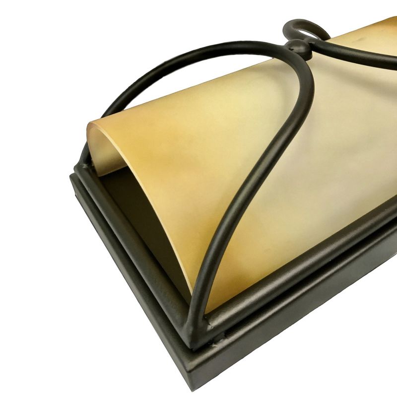 Rustic Wall Sconce with Amber Ombre Glass Shade Bronze 9" - Thr3e Lighting