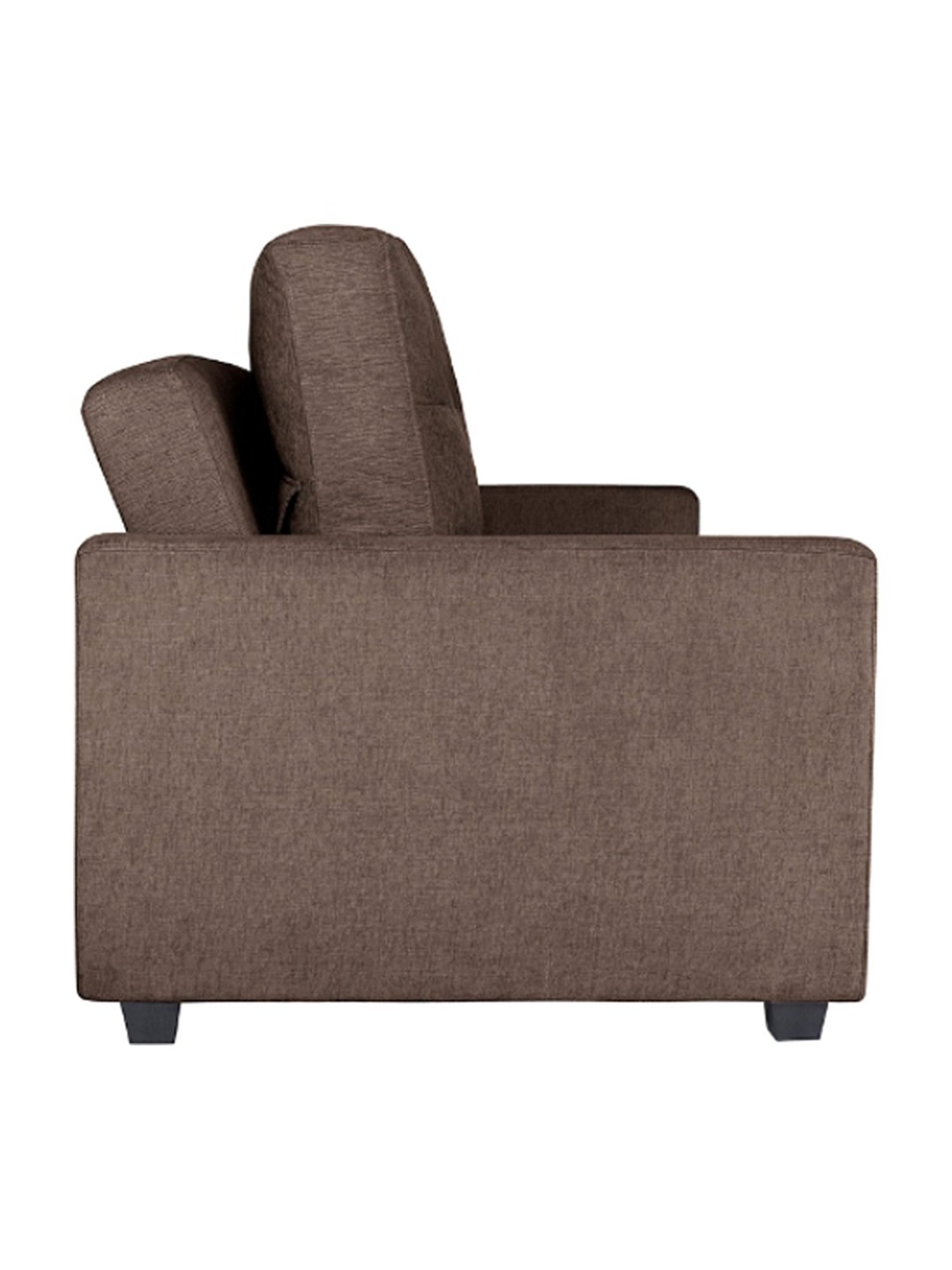 Duroflex Ease Quilted Dark Brown Wood 3 Seater Sofa Cum Bed with Pullout Mechanism