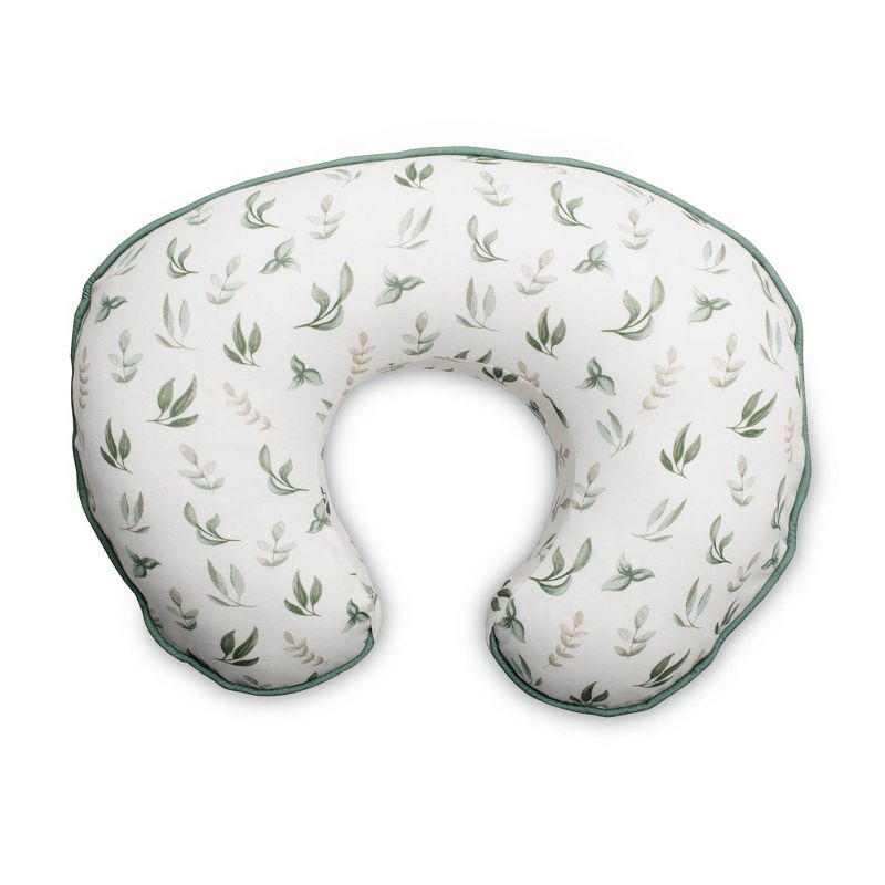 Boppy Organic Fabric Nursing Pillow Cover - Green Little Leaves