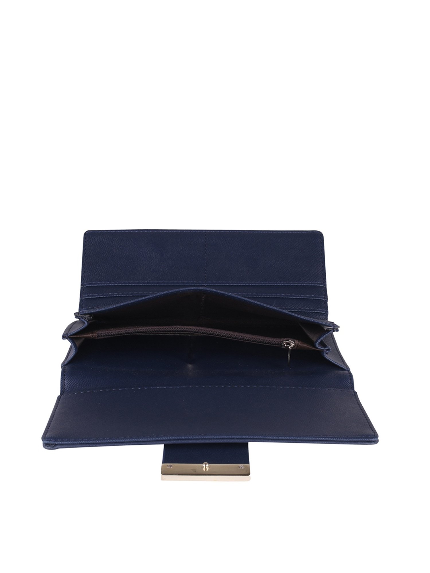Lino Perros Core Blue Textured  Tri-Fold Wallet for Women