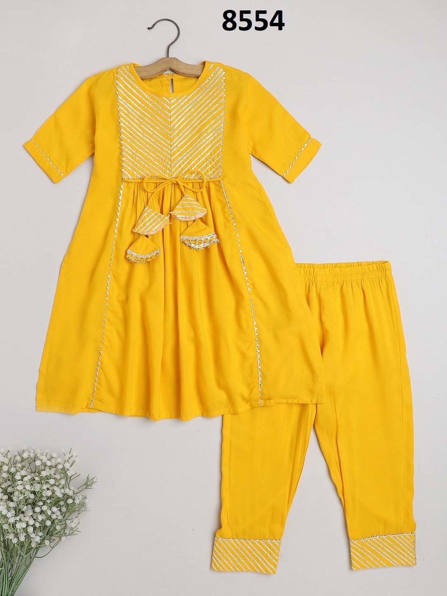 Many Frocks Kids Blue Embellished Top with Plazzos