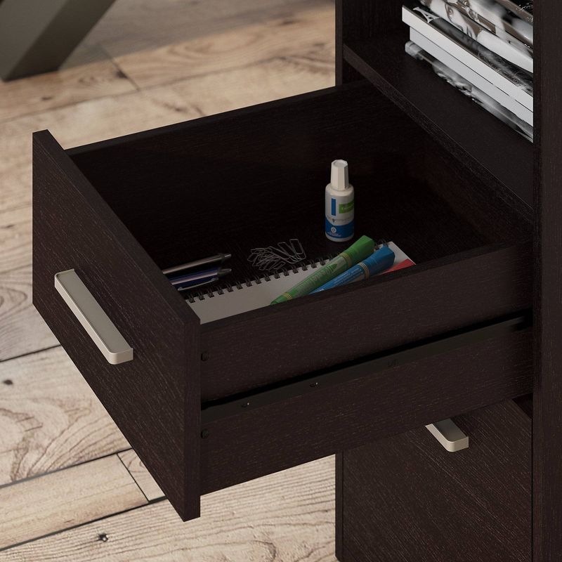 Torte Computer Desk with File Cabinet and Bookcase Brown - Bush Furniture