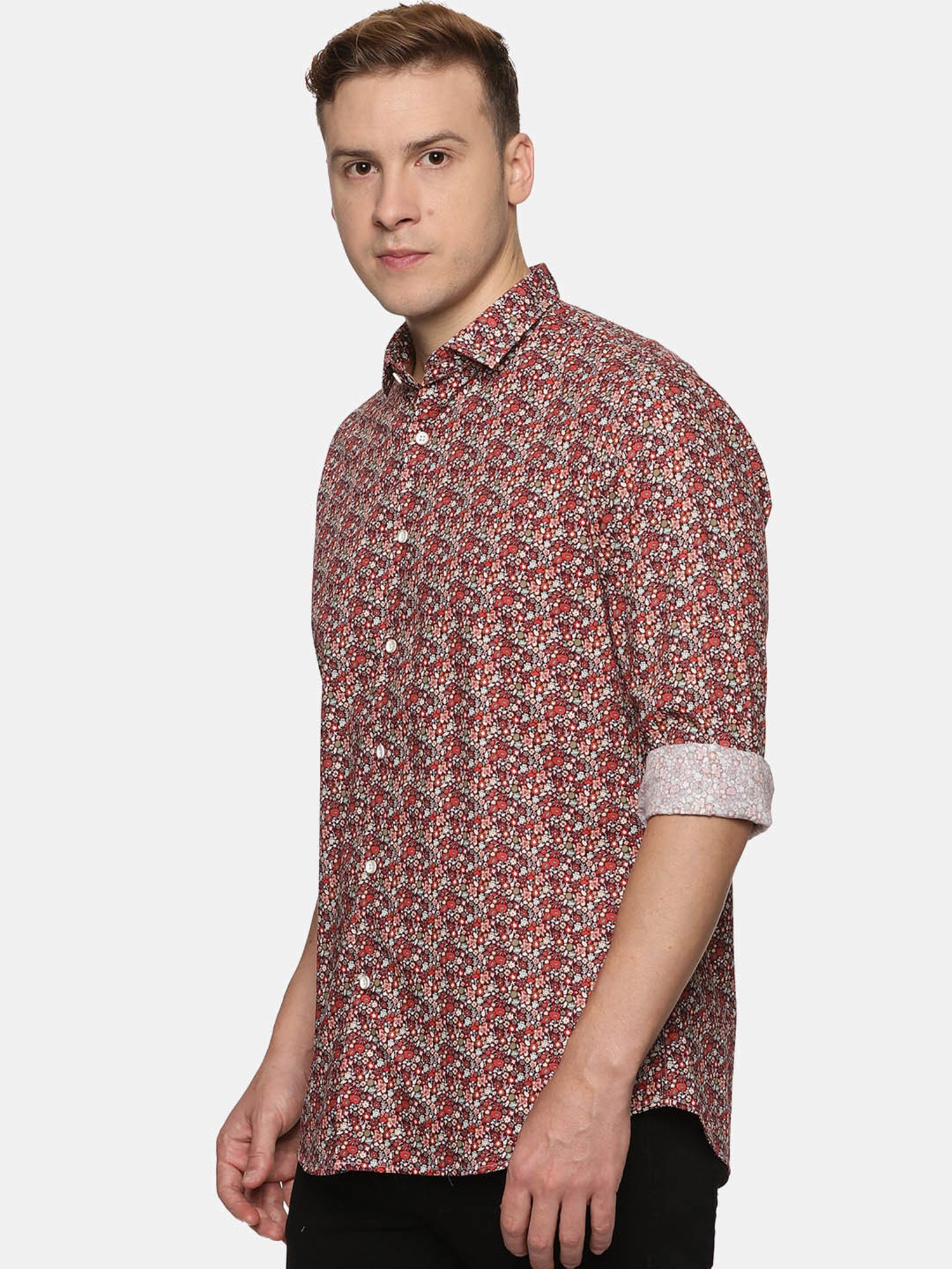 Don Vino Multicolor Slim Fit Floral Print Shirt