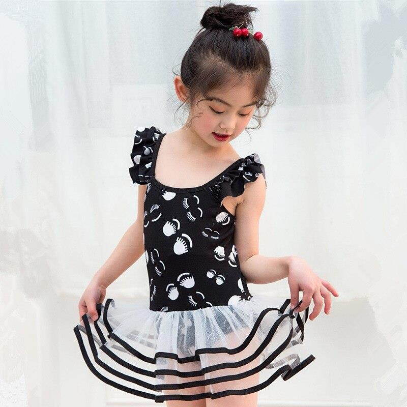 new One-piece dress-style girl swimwear  hot spring bathing suit