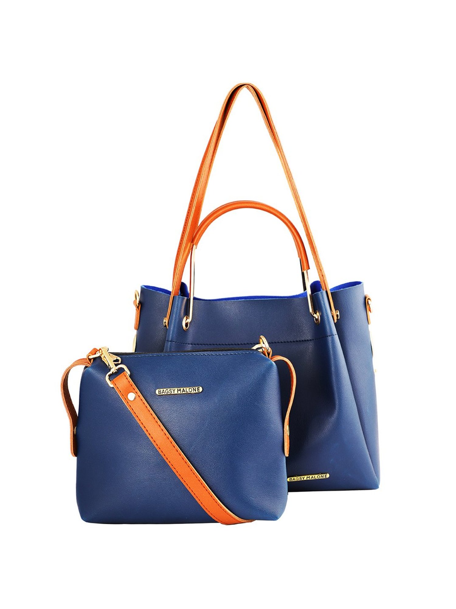 Bagsy Malone Navy Shoulder Handbag with Sling Handbag