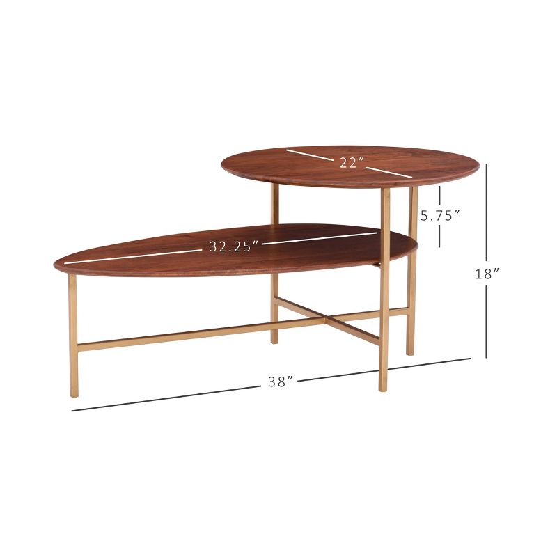 Charmane 2 Tier Coffee Table Gold - Powell Company