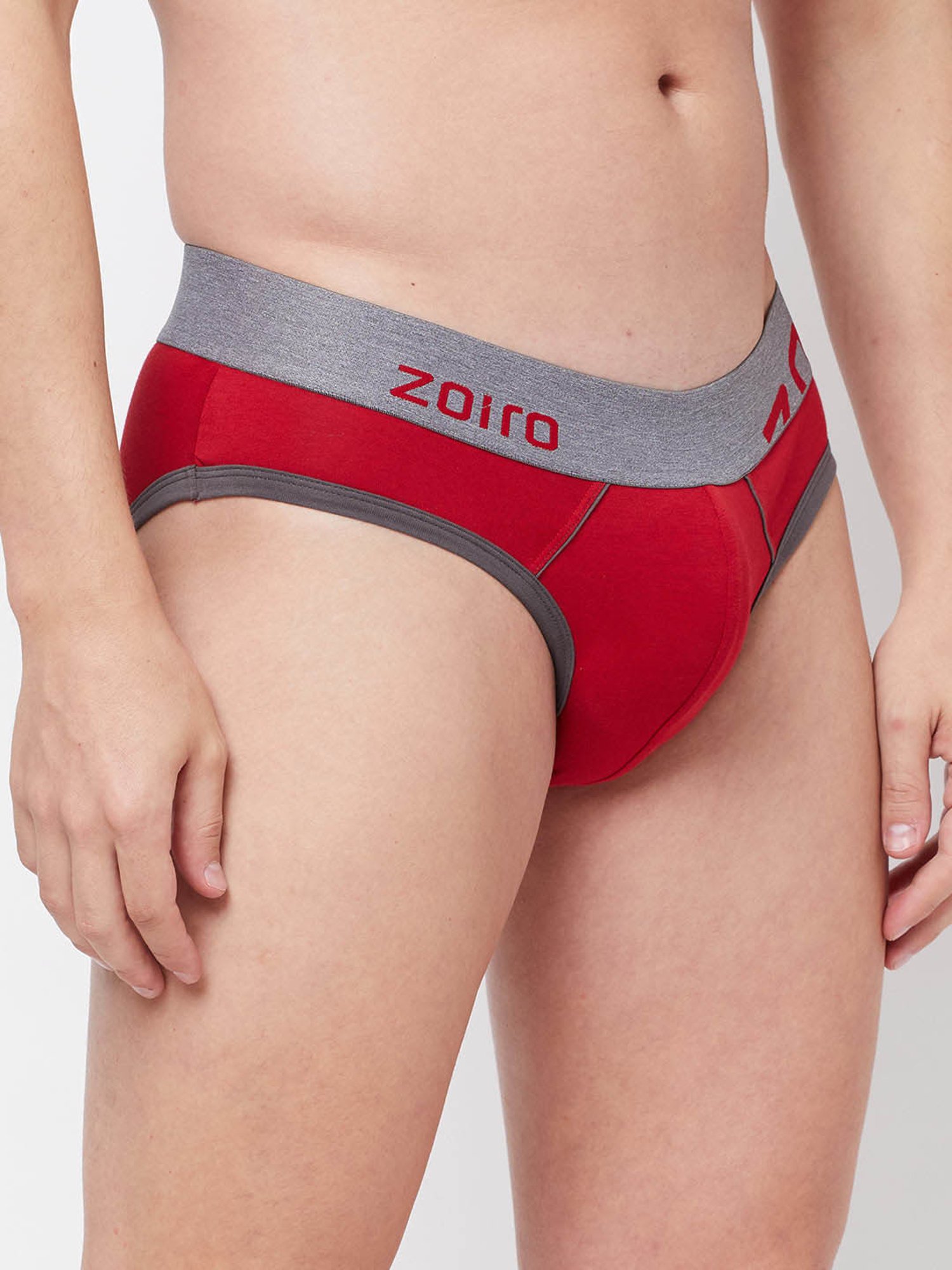Zoiro Ribbon Red & Sulphur Regular Fit Briefs - Pack Of 2