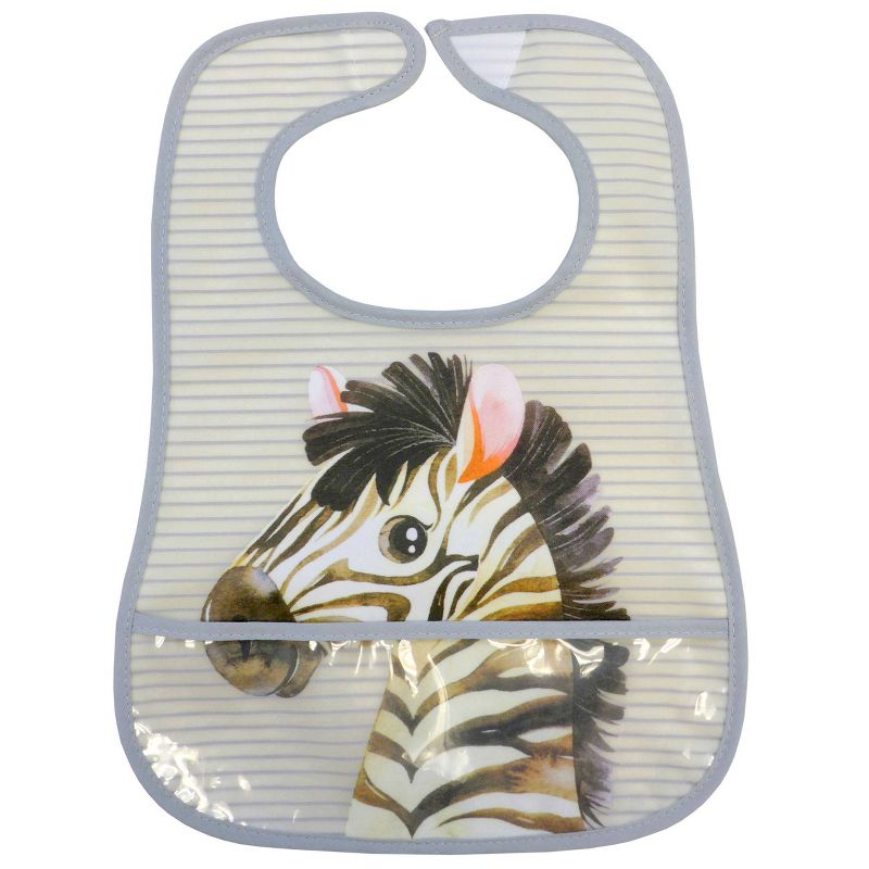 Neat Solutions Terry Toddler Bib Set Peva/Knit - Safari - 3pk