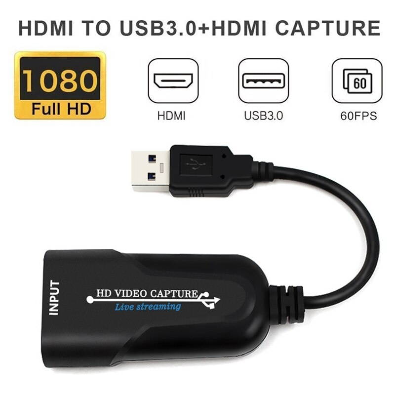 Lejiahong Mini Video Capture Card USB 3.0 to HDMI Video Grabber Record Box for PS4 Game DVD Camcorder HD Camera Live Streaming New
