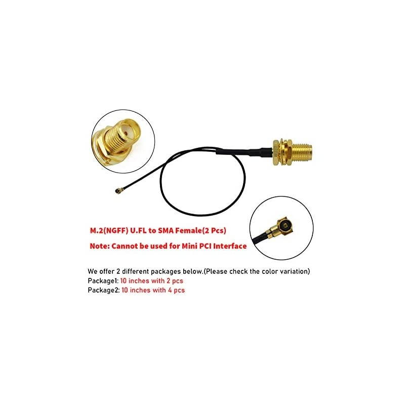 to SMA M2 NGFF to SMA Female MHF4 IPX4 IPEX4 Ipex Connector Pigtail WiFi Antenna Extension Cable 10 inch 2 Pcs