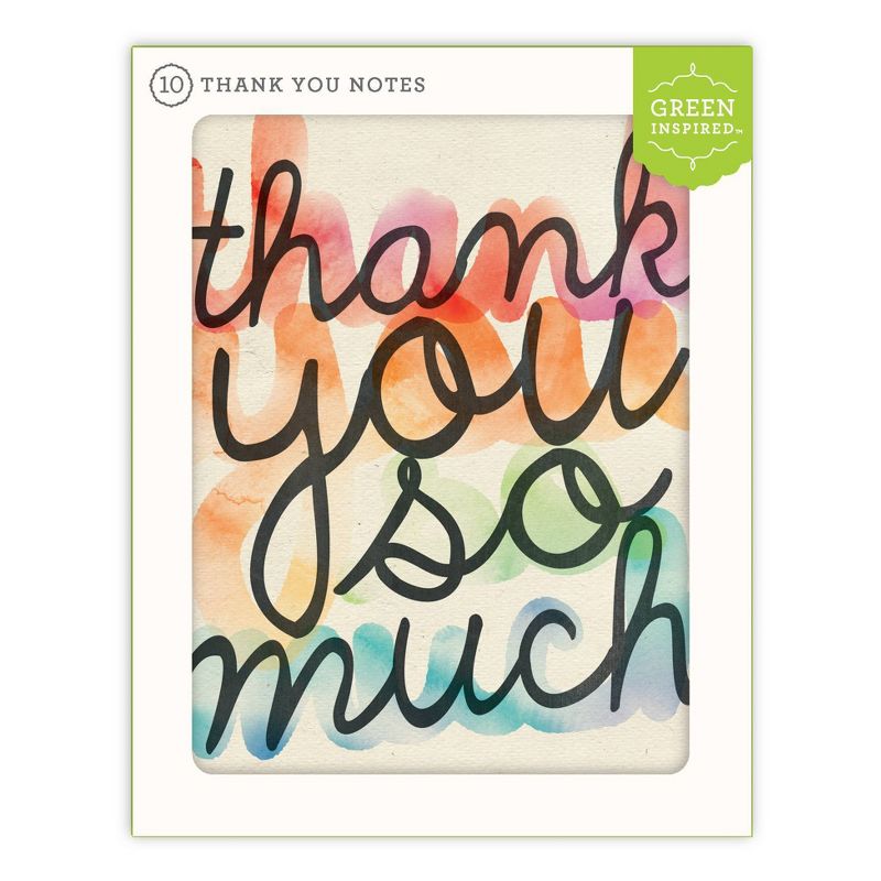 Green Inspired 10ct Rainbow Thank You Cards