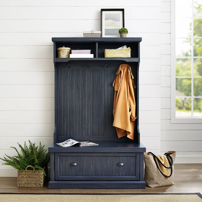 Seaside Hall Tree Distressed Navy - Crosley