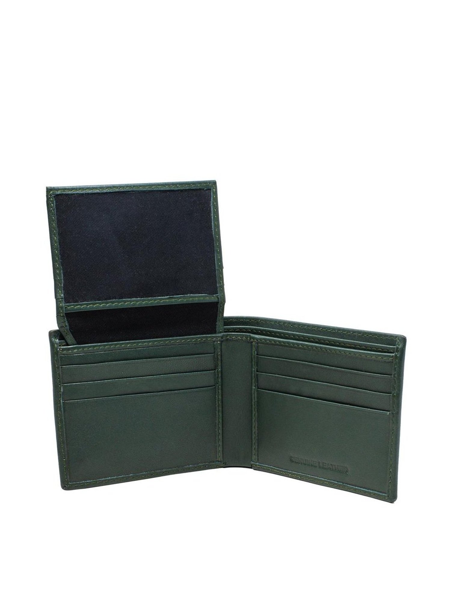 Tohl Reine Green Casual Leather Bi-Fold Wallet for Men
