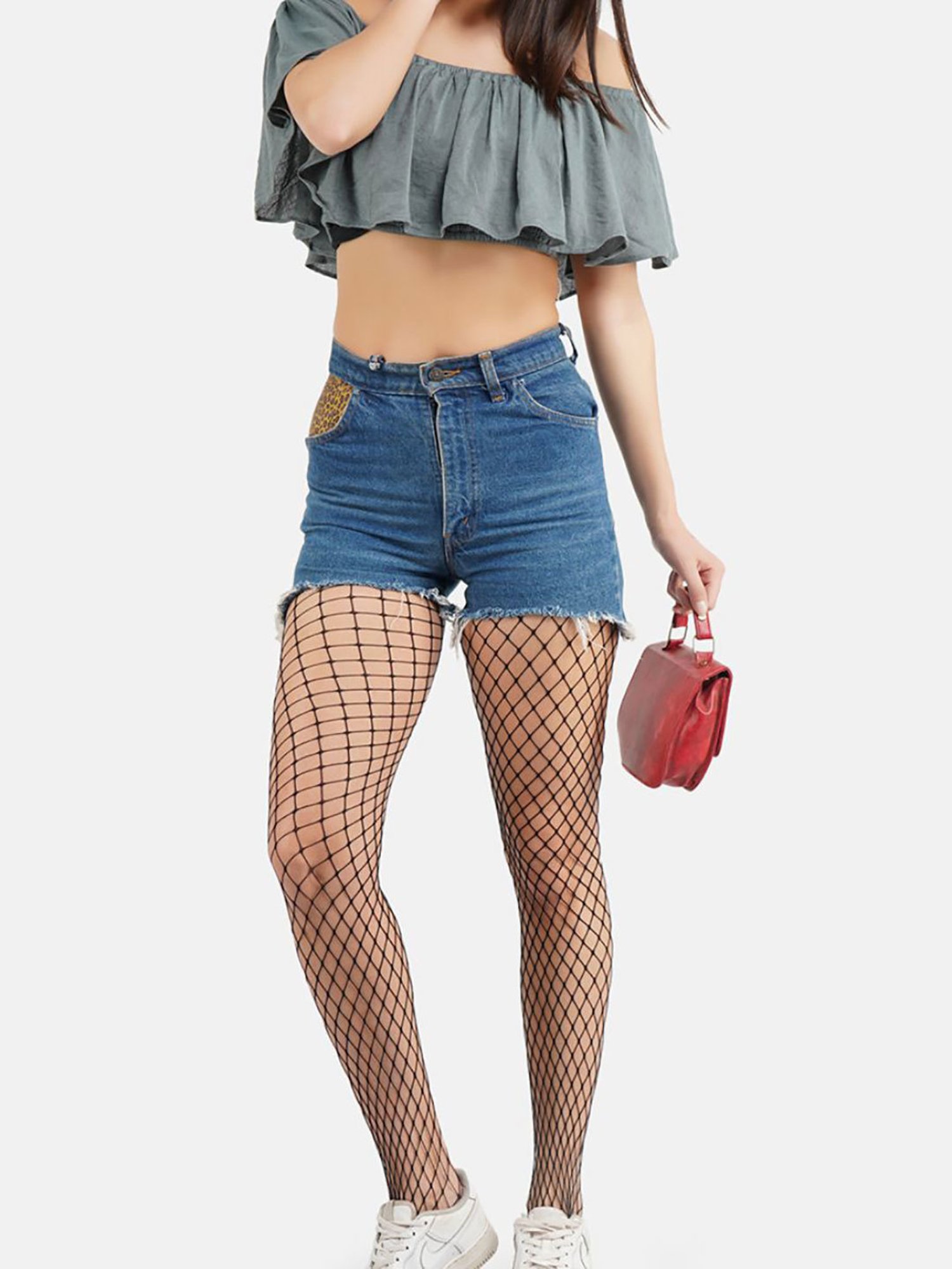 Secrets By ZeroKaata Black Self Design Stockings