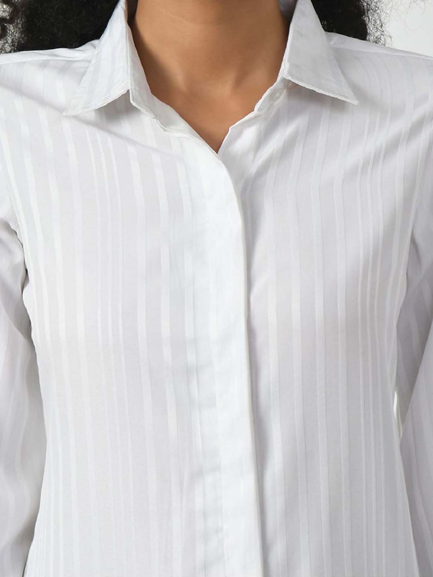 Office & You White Striped Shirt