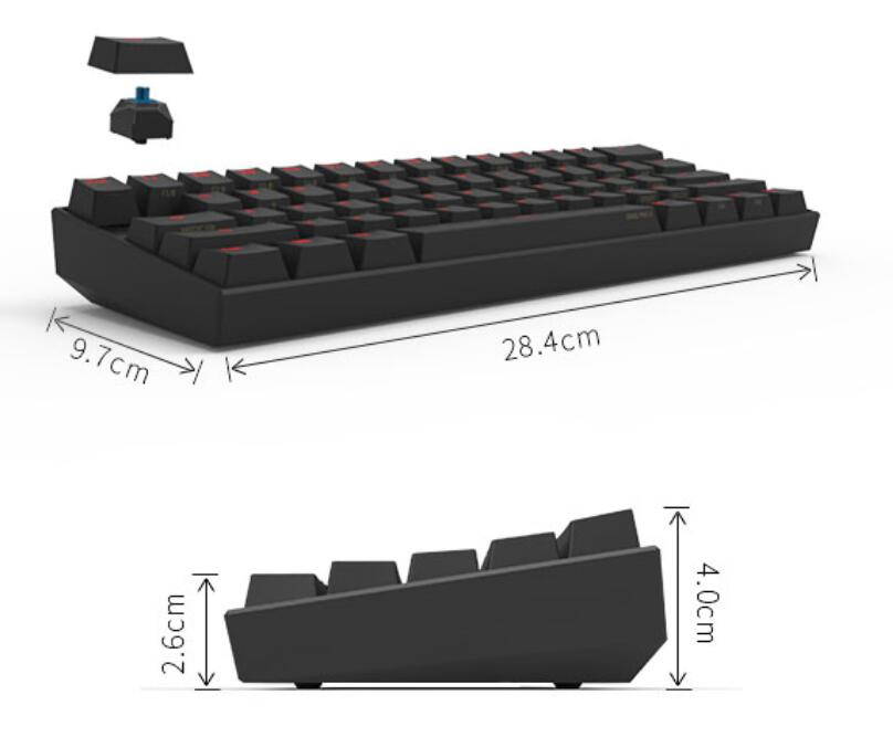 Anne Pro 2 60% Mechanical Keyboard Wired/Wireless Dual Mode Full RGB Double Shot PBT - Brown Switch