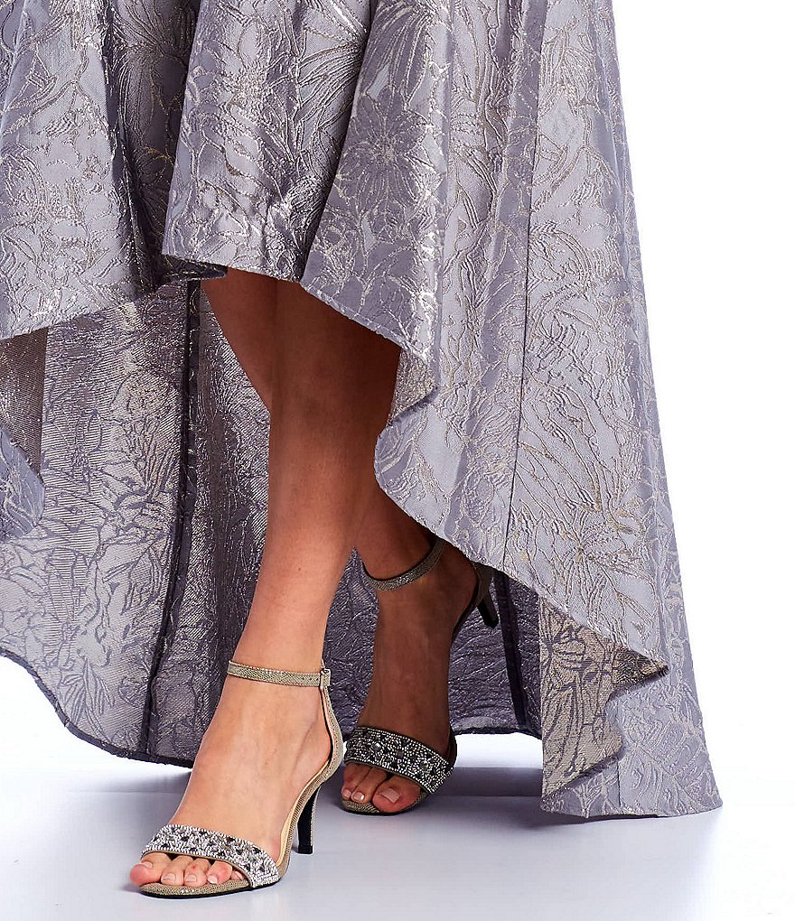 Alex Marie Pasquale Leather Rhinestone Strap Heels