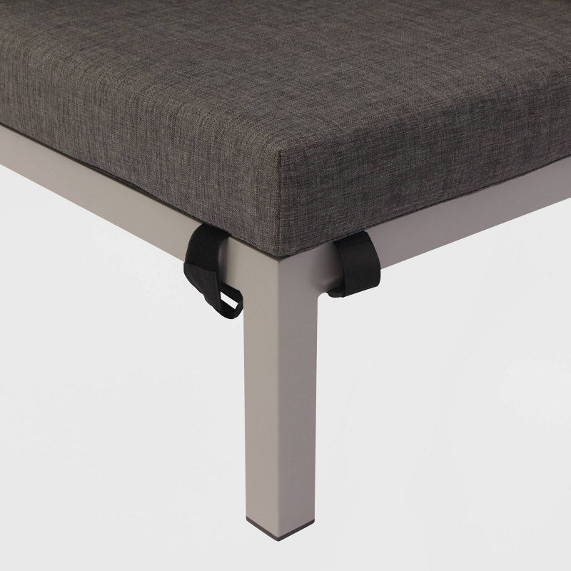 Osborne 4pc Aluminum Outdoor Sectional with Cushions - Silver/Gray - Courtyard Casual