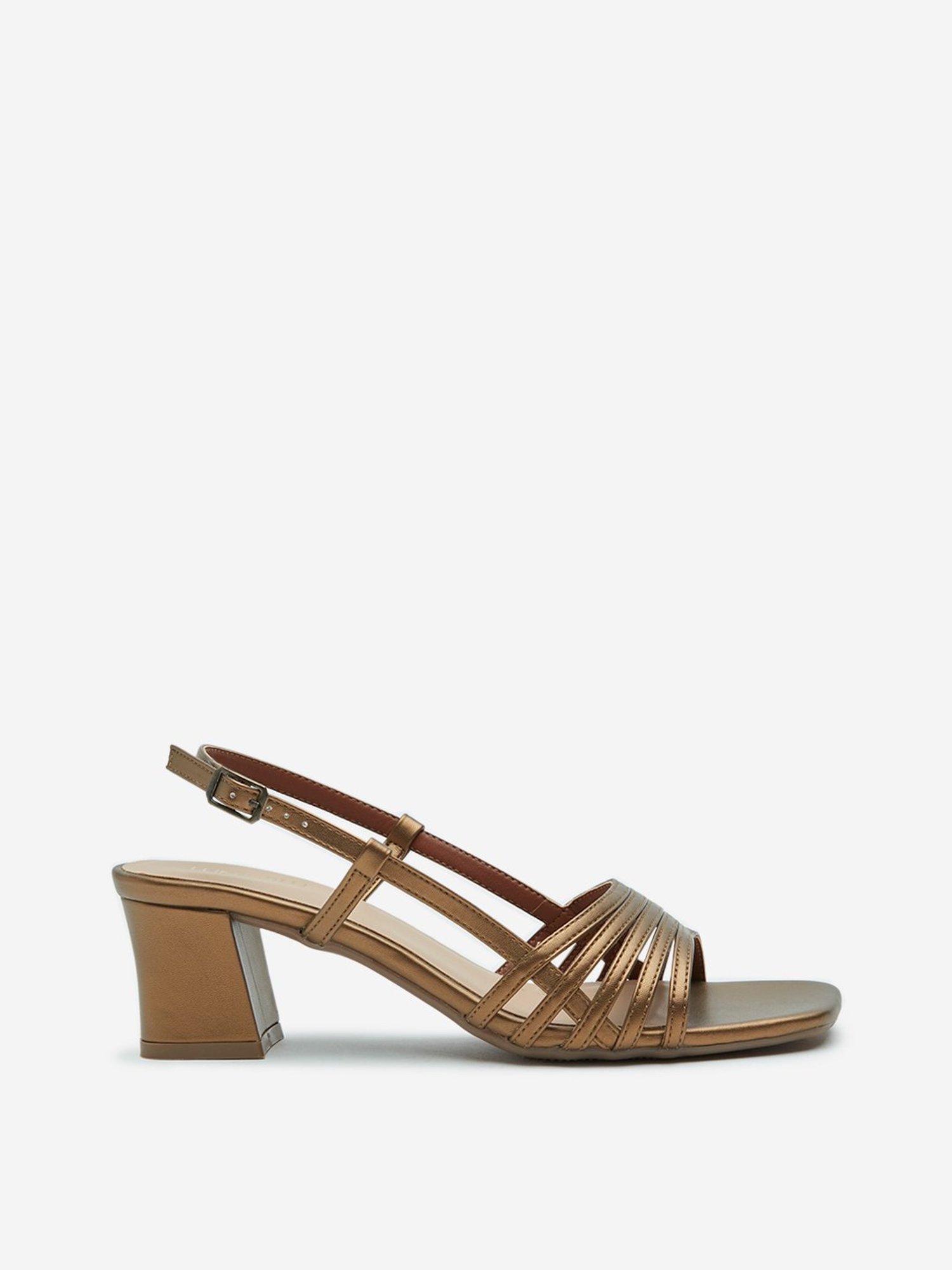 LUNA BLU by Westside Dull Gold Multi-Strap Sandals