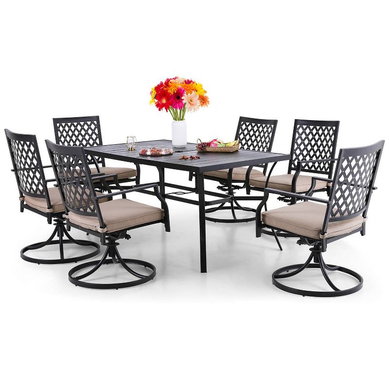 7pc Classic Outdoor Patio Dining Set Gray Wash - Saracina Home