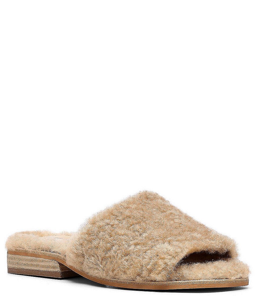 Donald Pliner Leslie Shearling Square Toe Slides