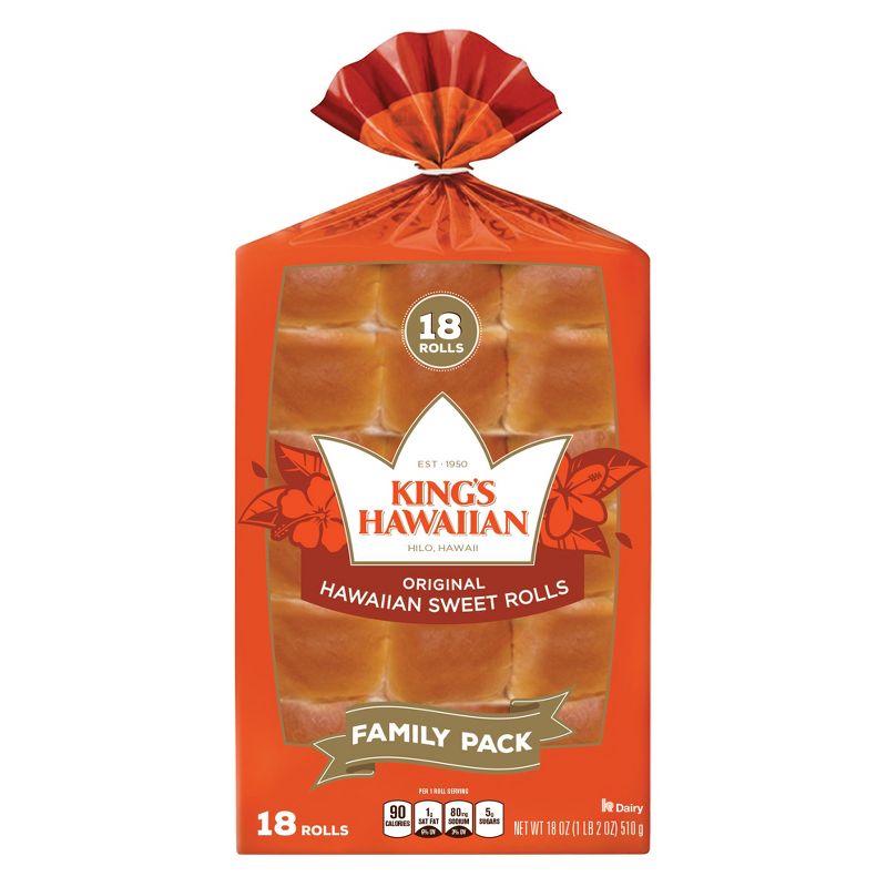 King's Hawaiian Orginal Family Pack Sweet Rolls - 18oz/18pc