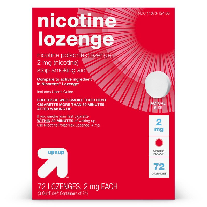 Nicotine 2mg Lozenge Stop Smoking Aid - Sugar Free Cherry - 72ct - up & up™