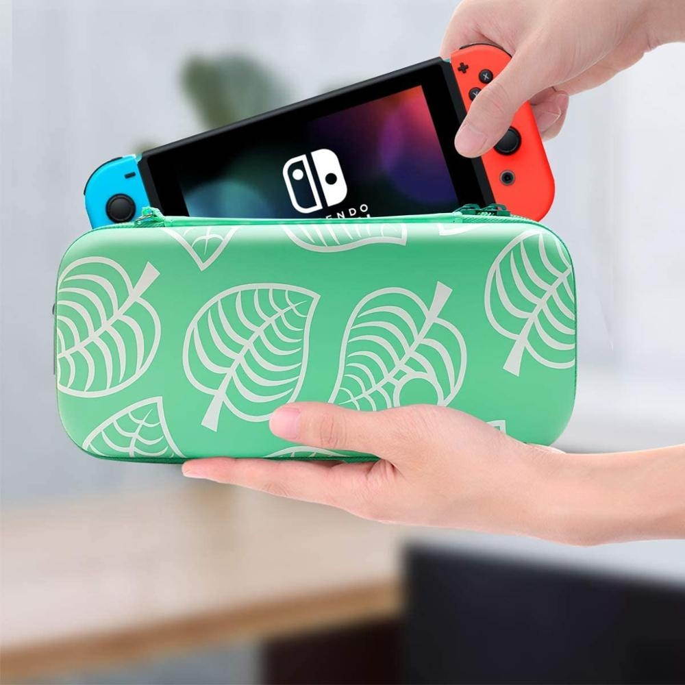 Carrying Case for Nintendo Switch Travel Carry Cover Hard Shell Storage with Screen Protector and 4 Leaf Thumb Grip