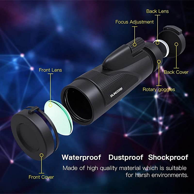 Monocular Telescope with Low Night Vision  High Power Monoculars for Adults and Kids with Tripod and Smartphone Holder for Bird Watching Hunting Camping Travelling Wildlife Secenery