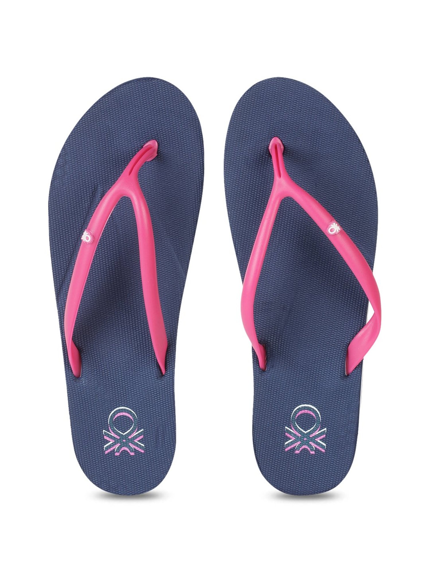 United Colors of Benetton Pink & Navy Flip Flops