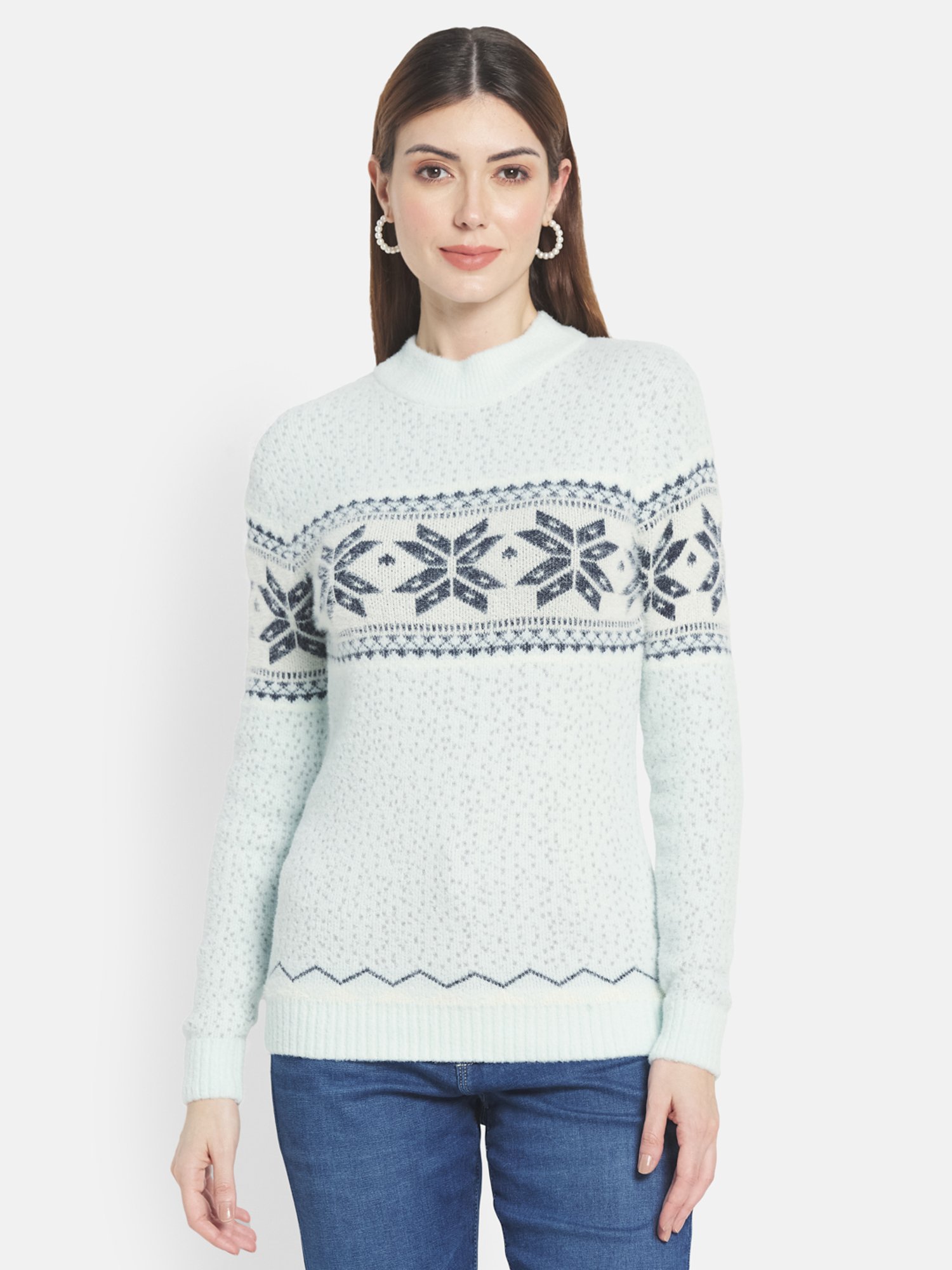 METTLE Mint Green Printed Pullover