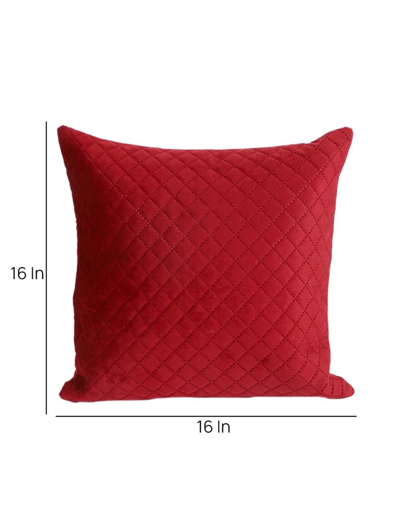 MFD HOME Furnishing Maroon Velvet Cushion Cover - Set of 1