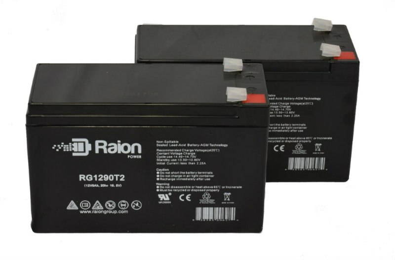 Raion Power 12V 9Ah Replacement Battery With T2/F2 Terminals For National C09A - 2 Pack