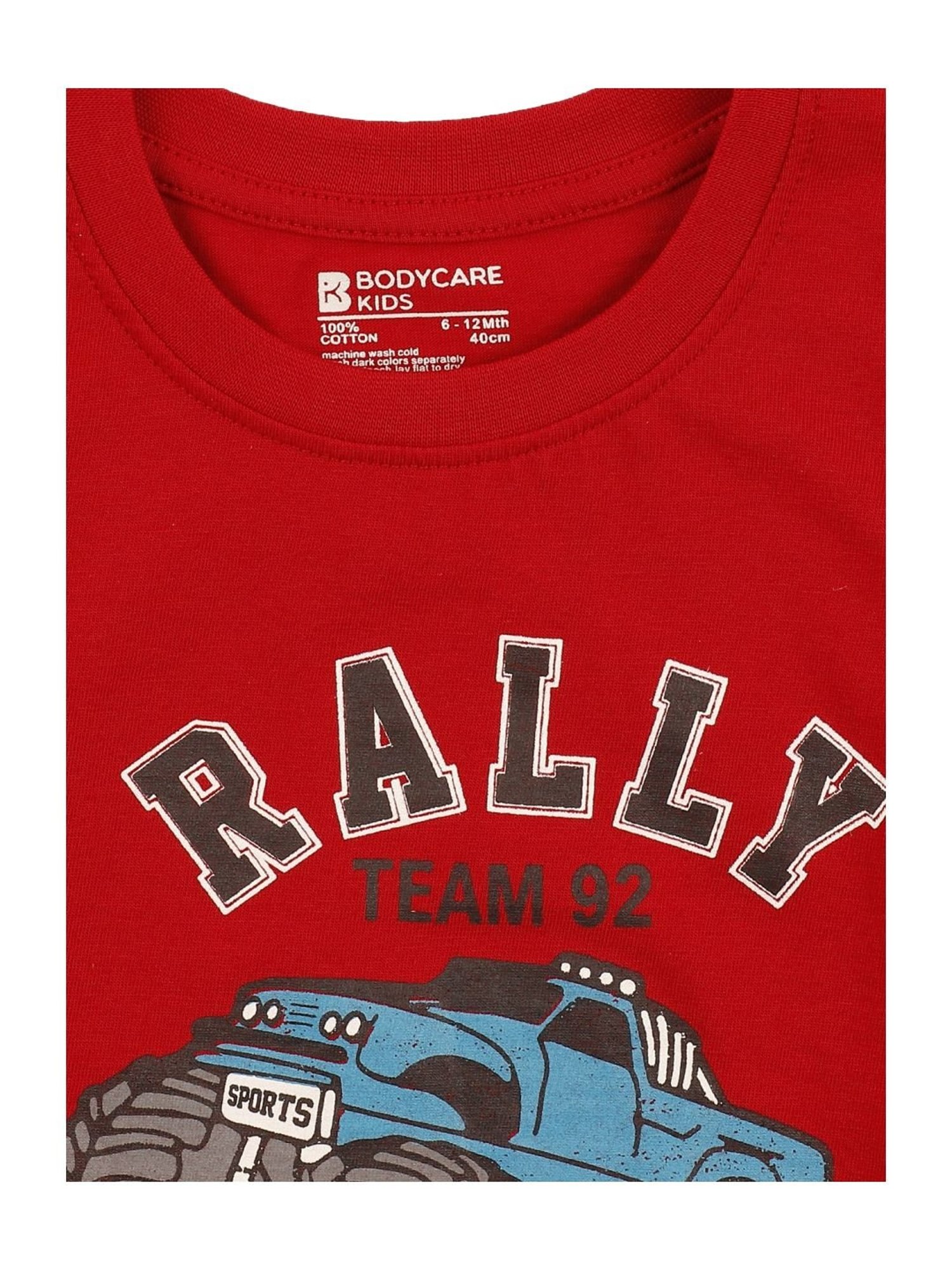 Bodycare Boys Red & Blue Cotton Printed T-Shirts - Pack of 2 (Antiviral Collection)