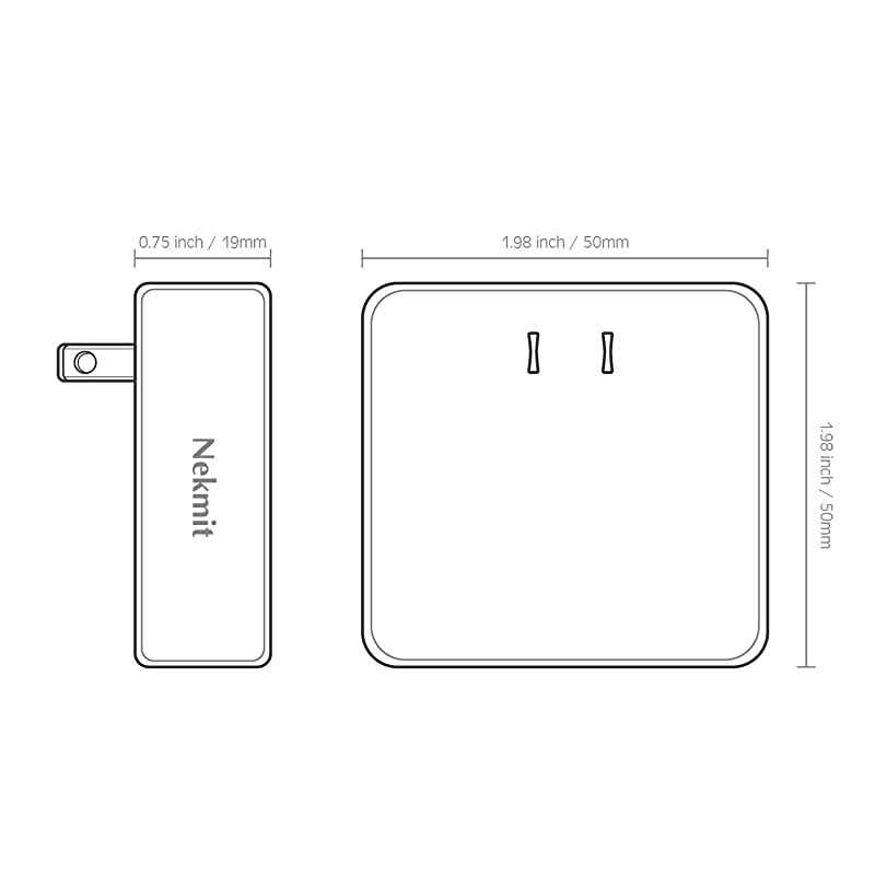 Dual Port Ultra Thin Flat USB Wall Charger with Smart IC Black