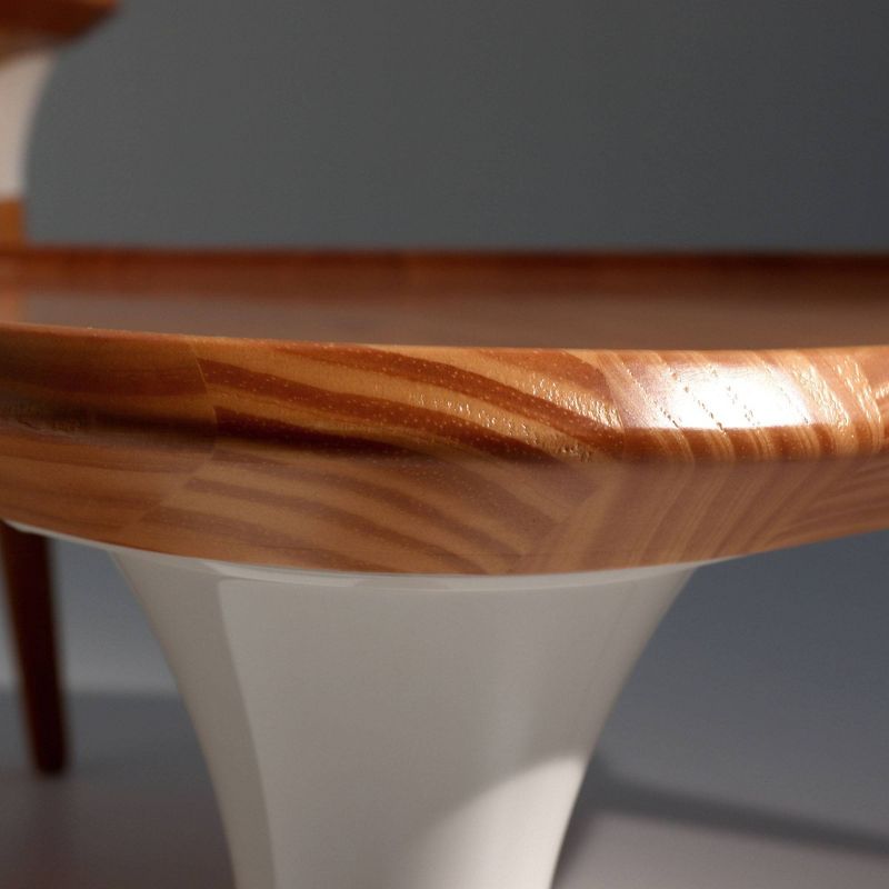 2pc Homedock Triangle Coffee and End Table Set Cinnamon/Off White - Manhattan Comfort