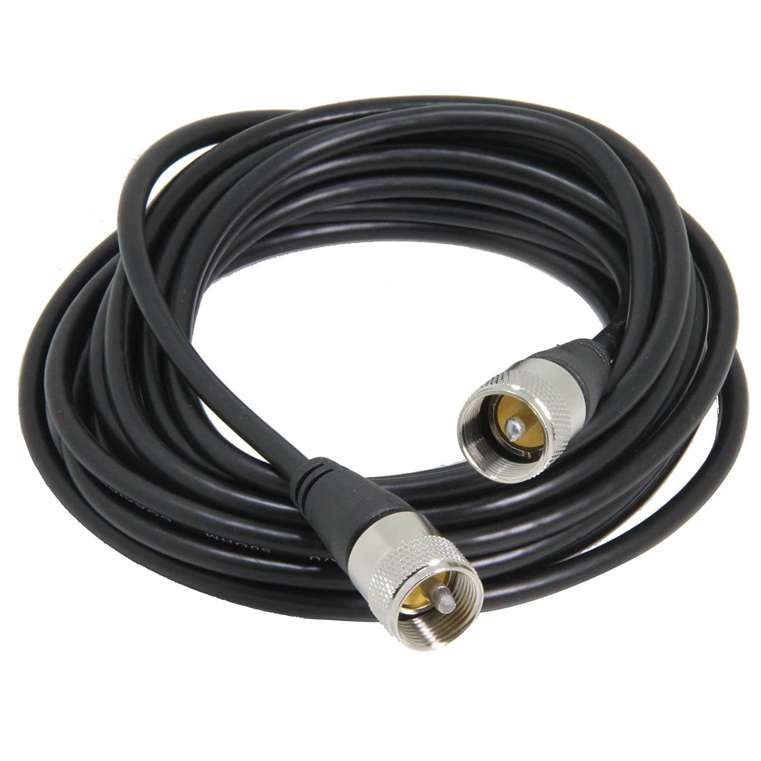 CB Radio Cable 10ft, Ancable 50 Ohm Low Loss RG58 Coax Jumpers, UHF Male to Male PL-259 CB Ham Antenna Cable