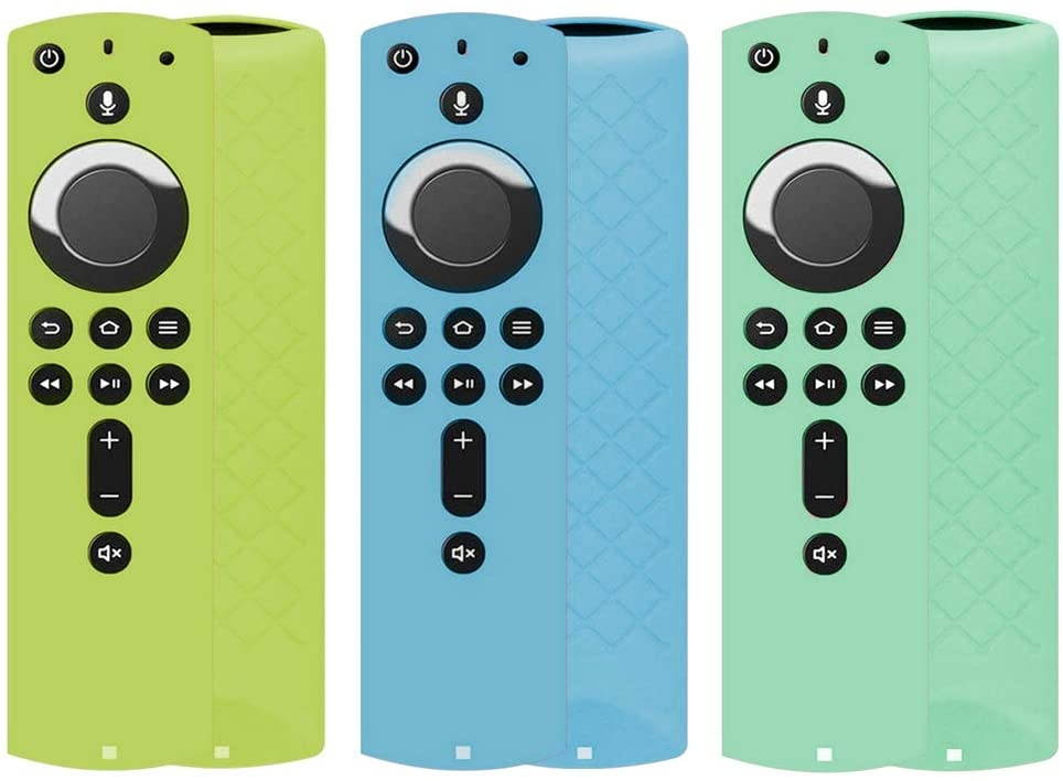 Shockproof Protective Silicone Case/Covers Compatible with All-New Alexa Voice Remote for Fire TV Stick 4K, Fire TV Stick (2nd Gen), Fire TV (3rd Gen) - Green/Light Blue/Mint