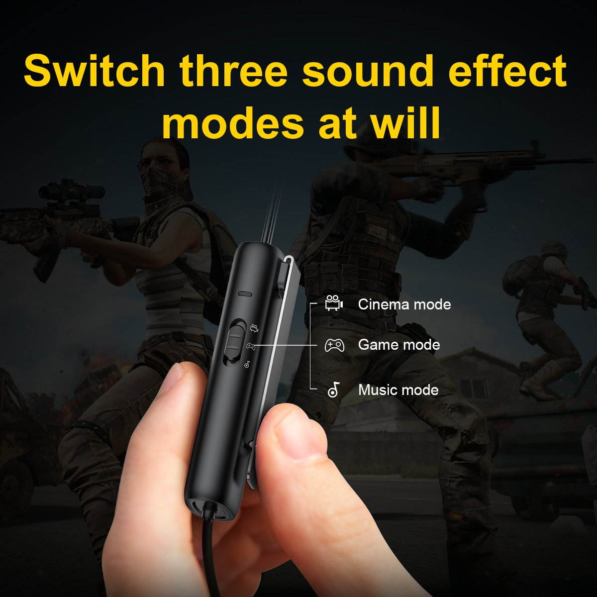 Baseus H08 3D Surround Gaming Earphone For PUBG Controller Designed to Capture Every Key Sound Detail and Position in a 3D Space