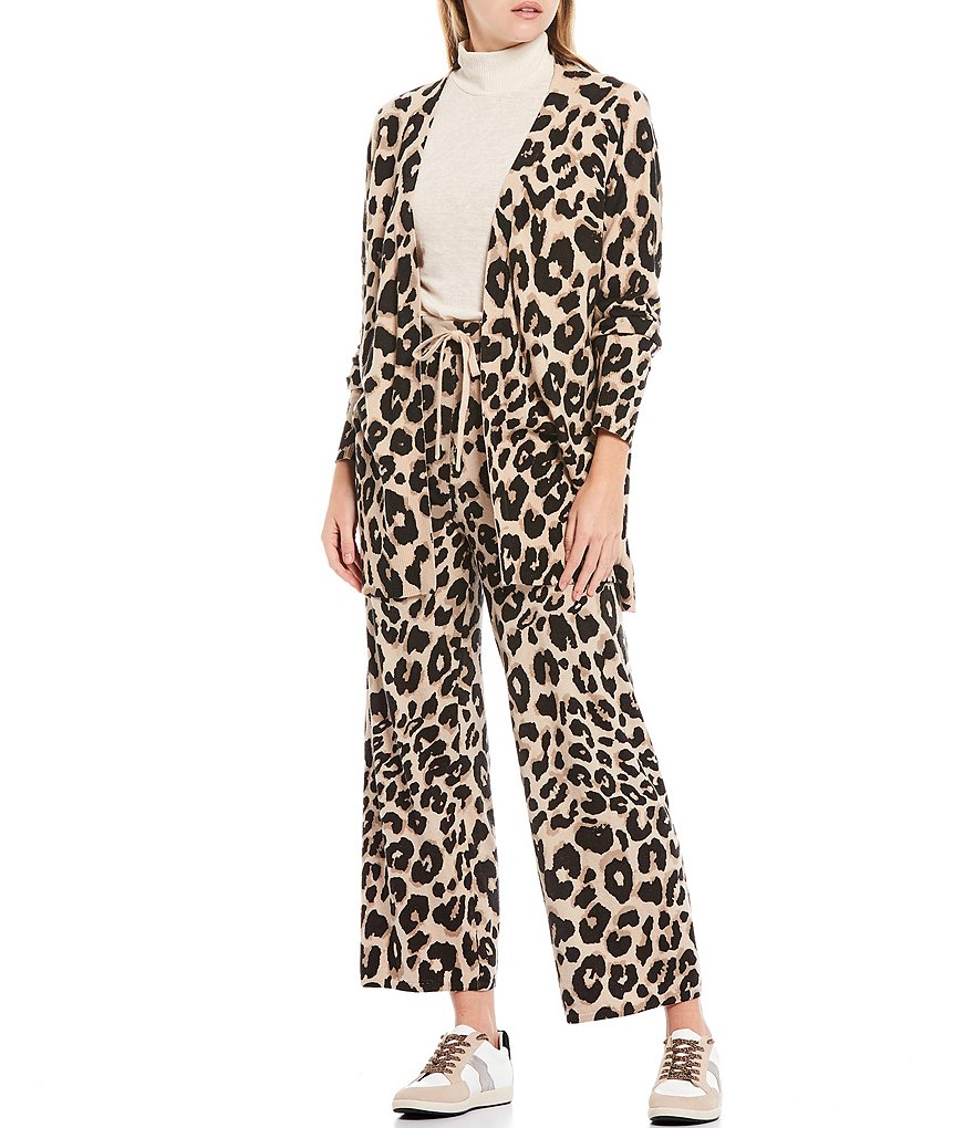 Sanctuary Essential Leopard Print Long Sleeve Coordinating Open-Front Cardigan