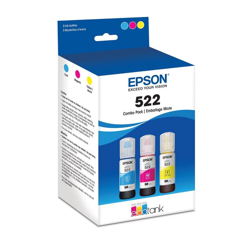 Epson 522 C/M/Y 3pk Ink Bottles - Cyan Magenta Yellow (T522520-CP)