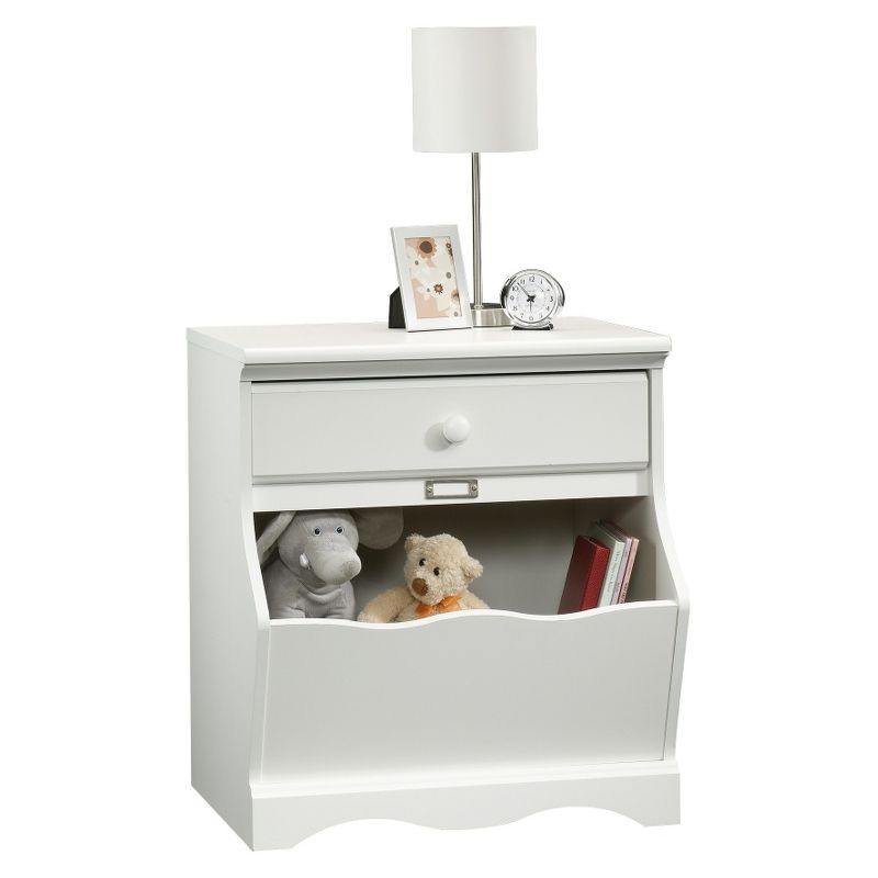 Pogo Nightstand with Storage Bin - Soft White - Sauder