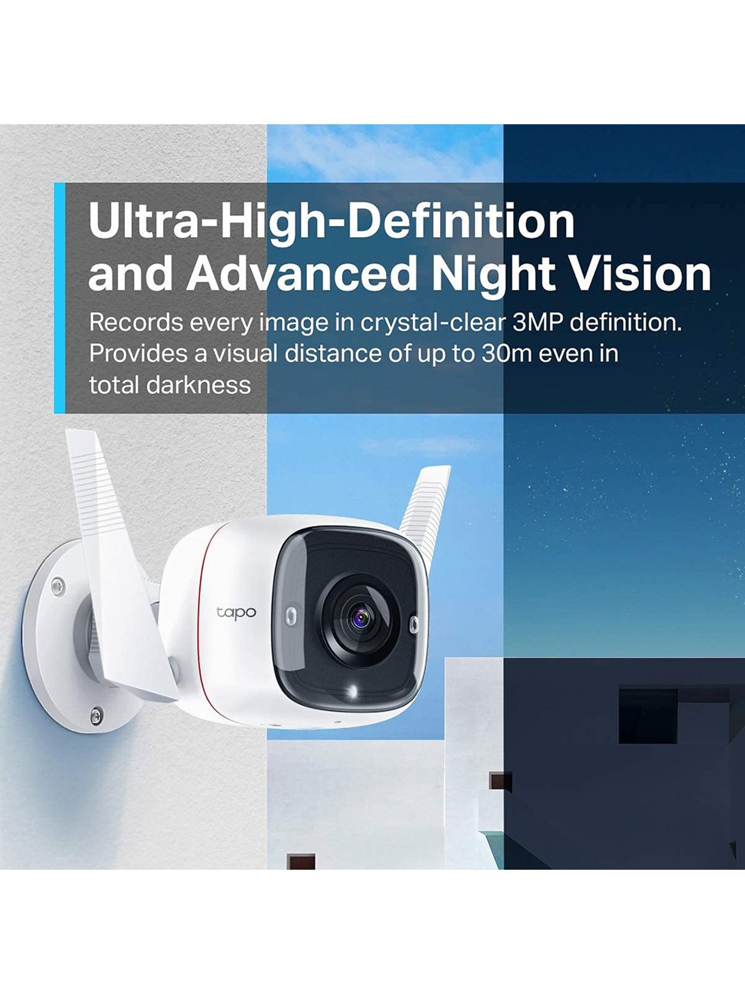 TP-LINK Tapo C310 3MP 1296p Outdoor Wi-Fi Security Camera (White)