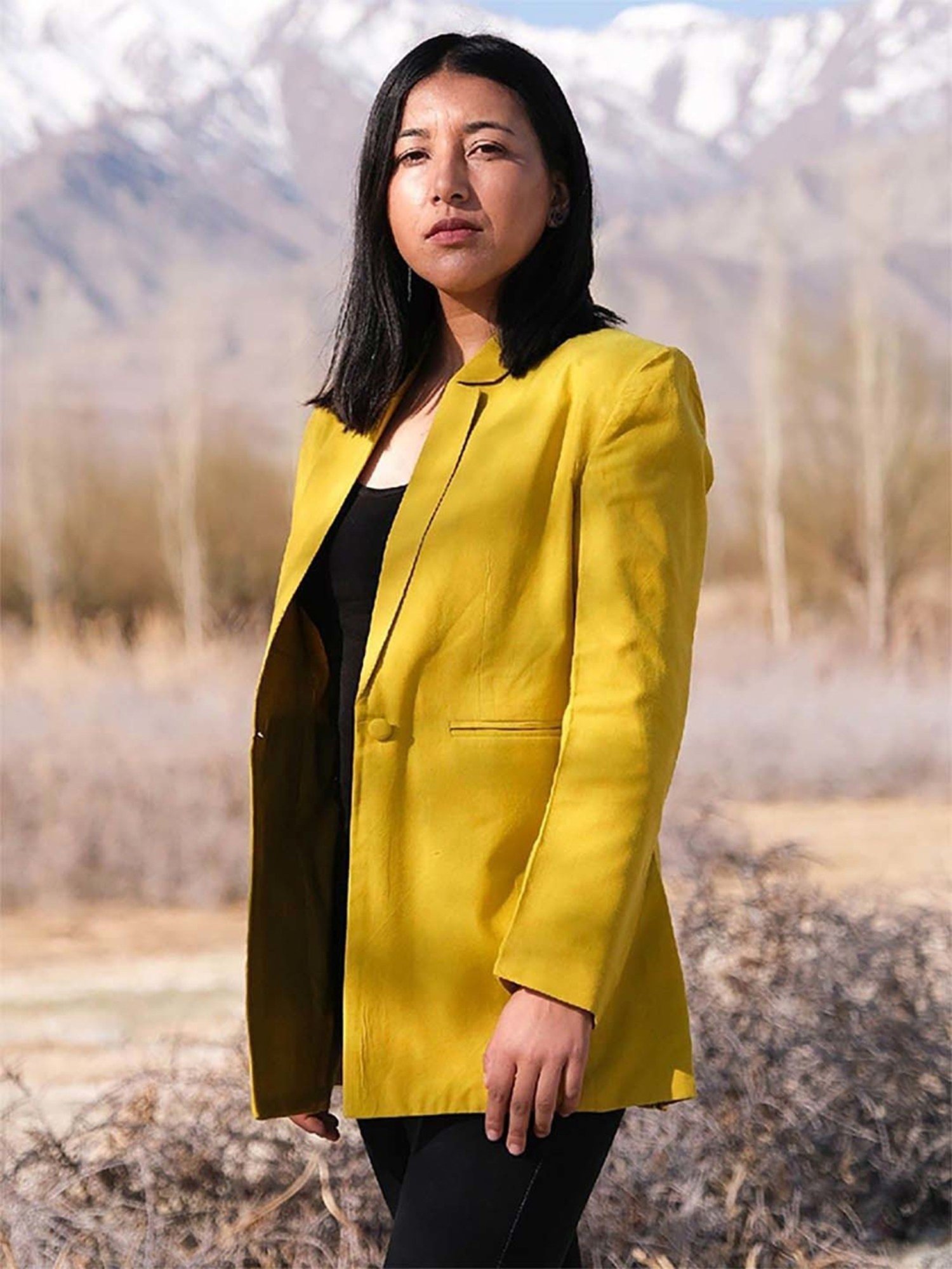 Okhai Dry Laburnum Yellow Pure Cotton Blazer