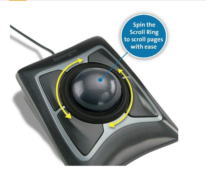 New Kensington Expert Trackball Mouse, Diamond Eye Optical tracking, Award-winning Scroll Ring, Large ball for maximum precision and control, Wired USB Connection with TrackballWorks Customization