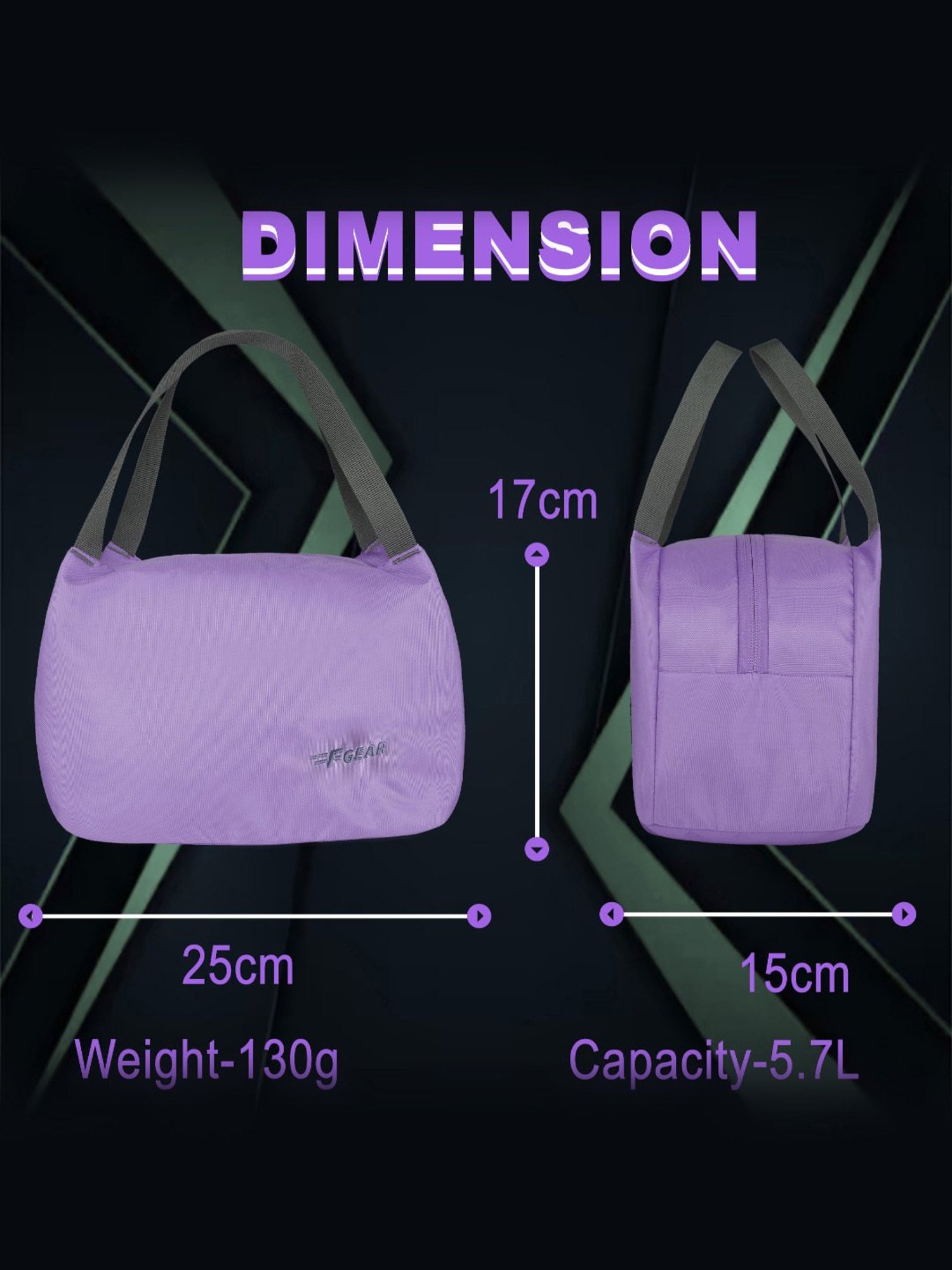 F Gear Tidbit Lavender Medium Lunch Bag