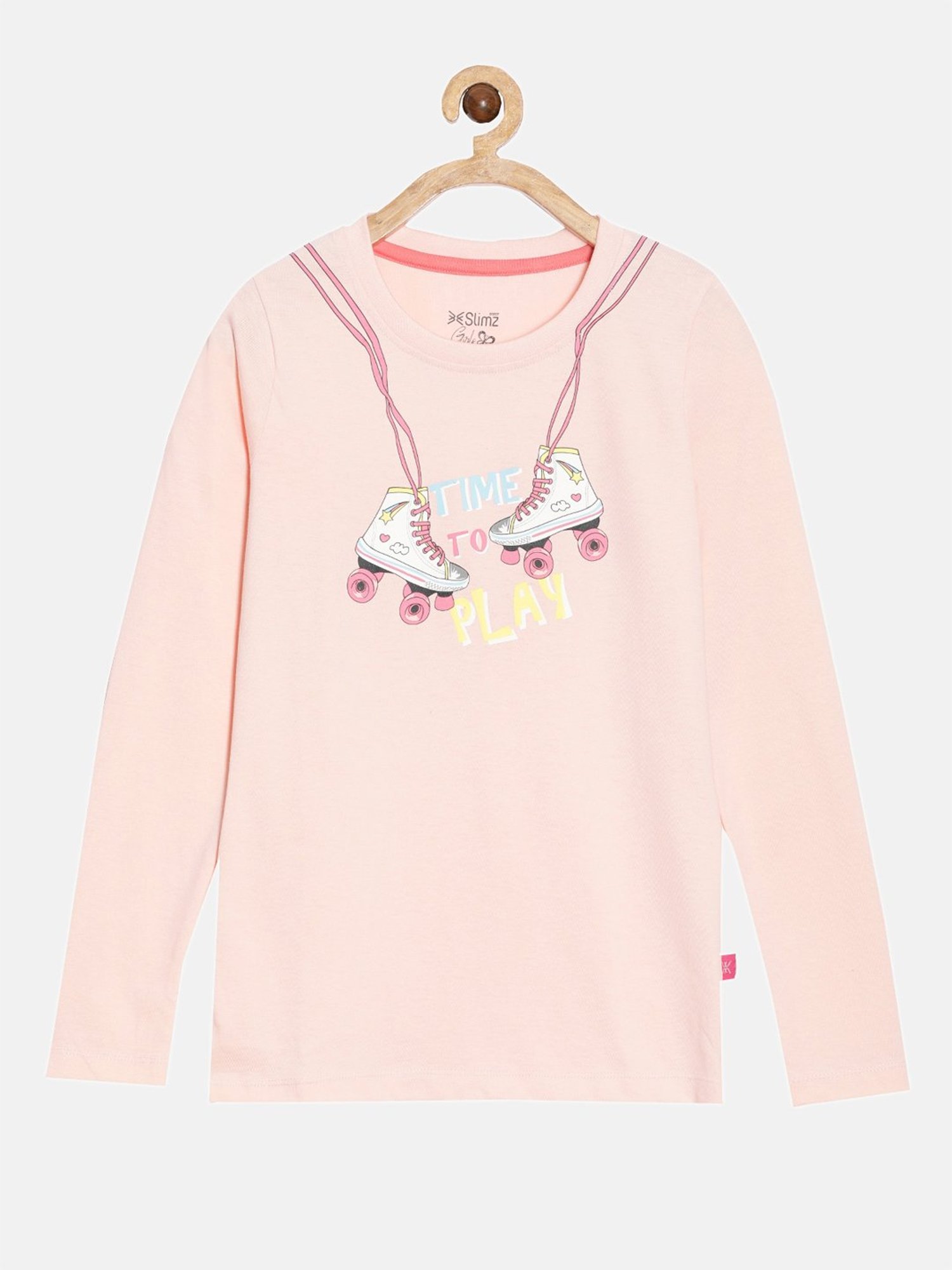 Dixcy Slimz Kids Peach Printed Full Sleeves Top